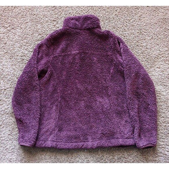 Columbia Full Zip Jacket Small Burgundy Fleece Sherpa Front Pockets - Picture 5 of 7
